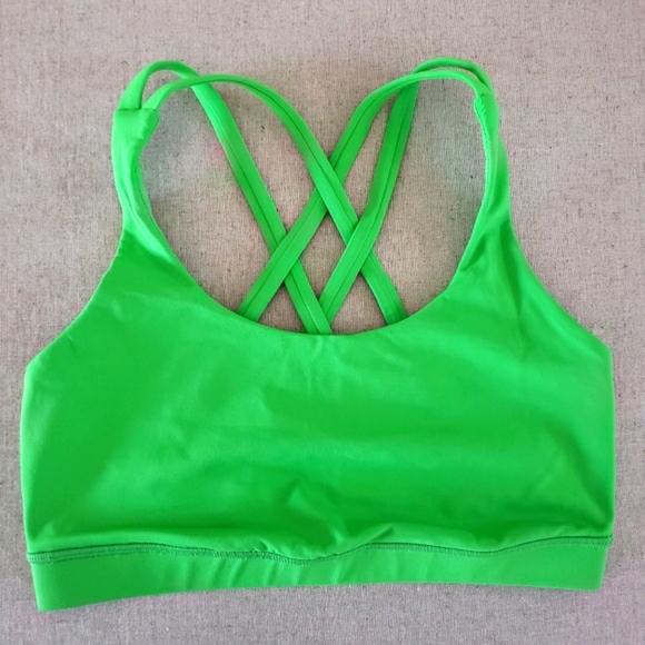 Lululemon – Energy Bra Bright Green Cross Back Bra 6 - Picture 1 of 3